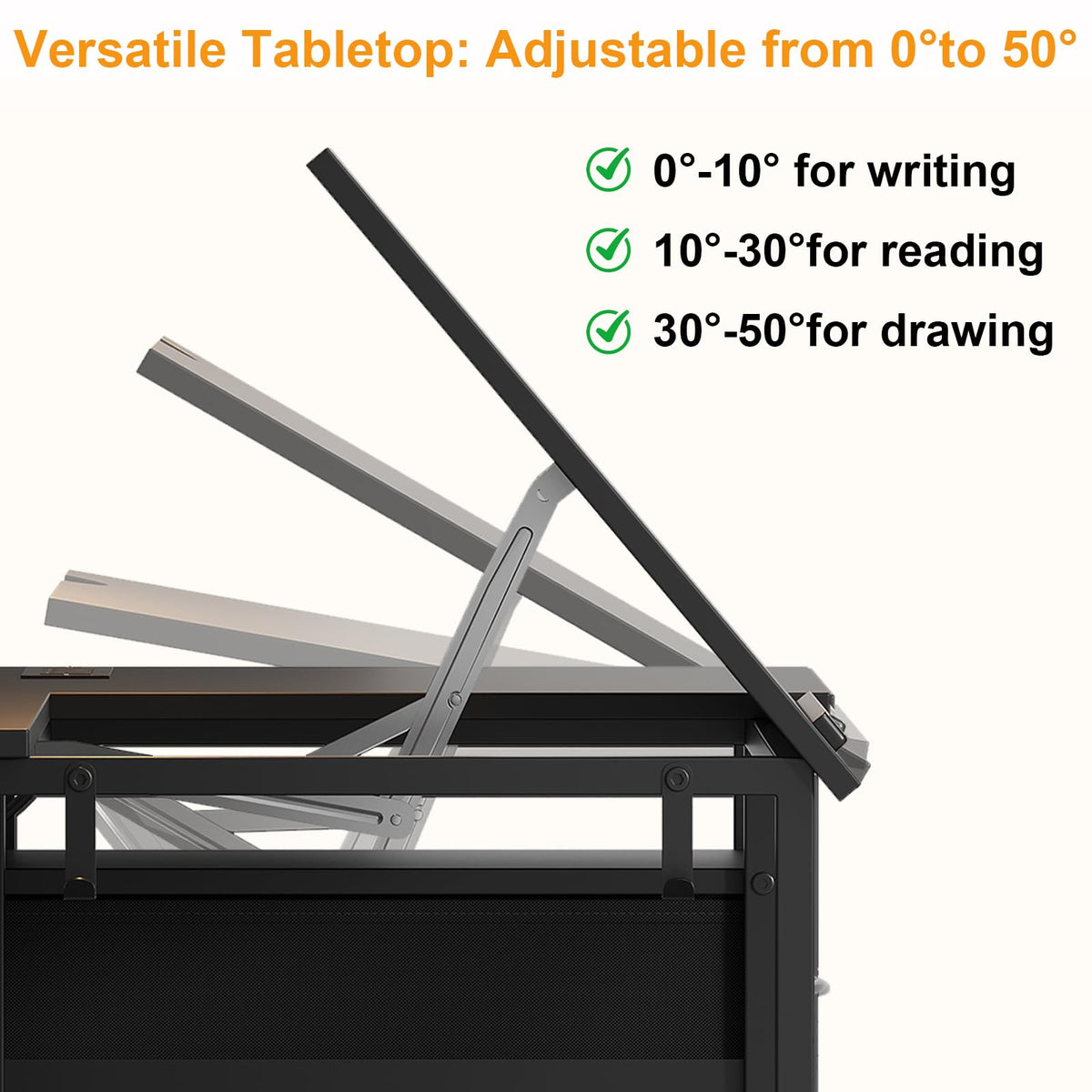 Drafting Table with Storage Drawers & Shelf Adjustable Tilting Art Craft Desk Drawing Painting Sketching Multifunctional Workstation for Home Office