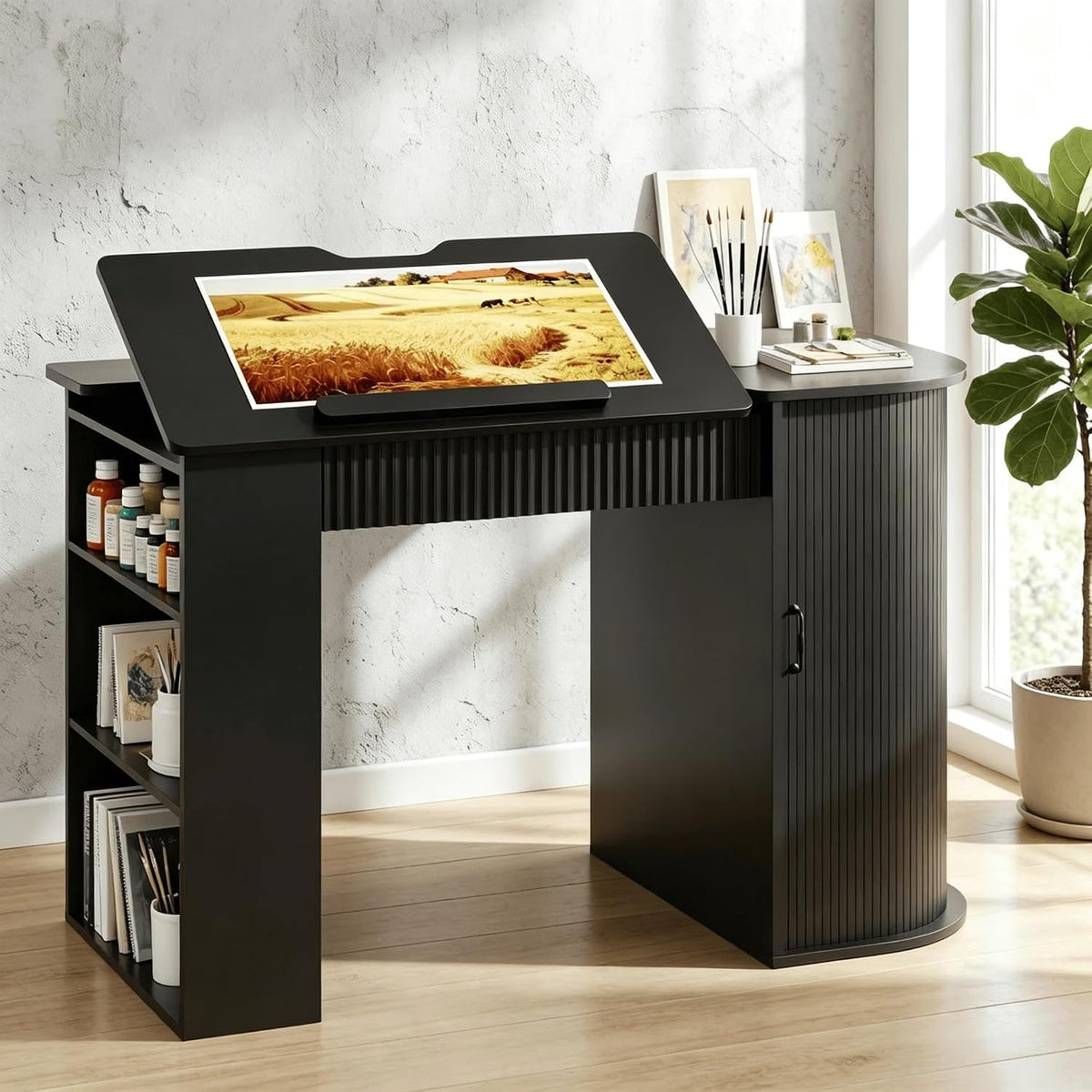 Drafting Table with Storage, Craft Art Table