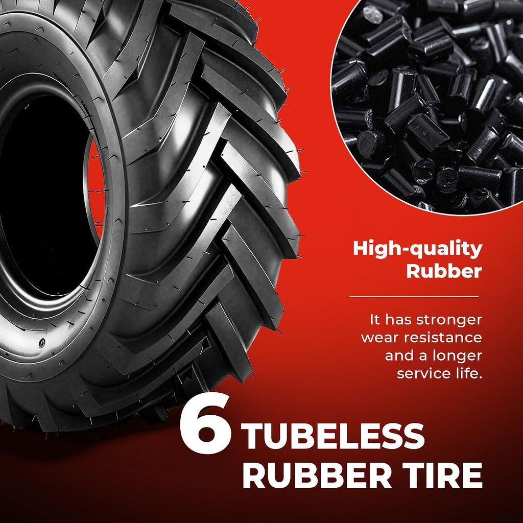 24x12.00-12 Lawn & Garden Mower Tires, Set of 2,6 Ply Tubeless