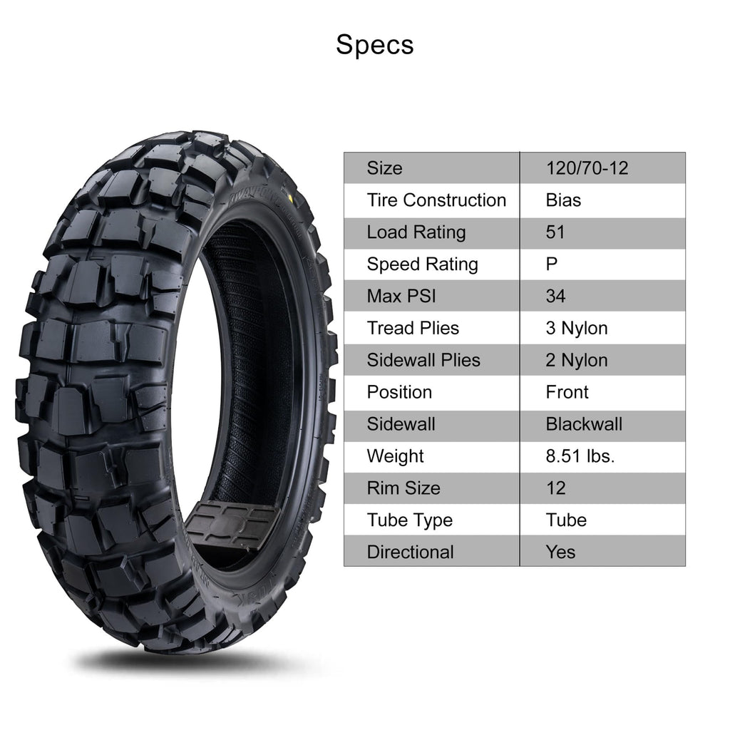 Tusk Waypoint Adventure Motorcycle Tire Set â 90/90-21 Front & 130/90-17 Rear (68R) Tube Type