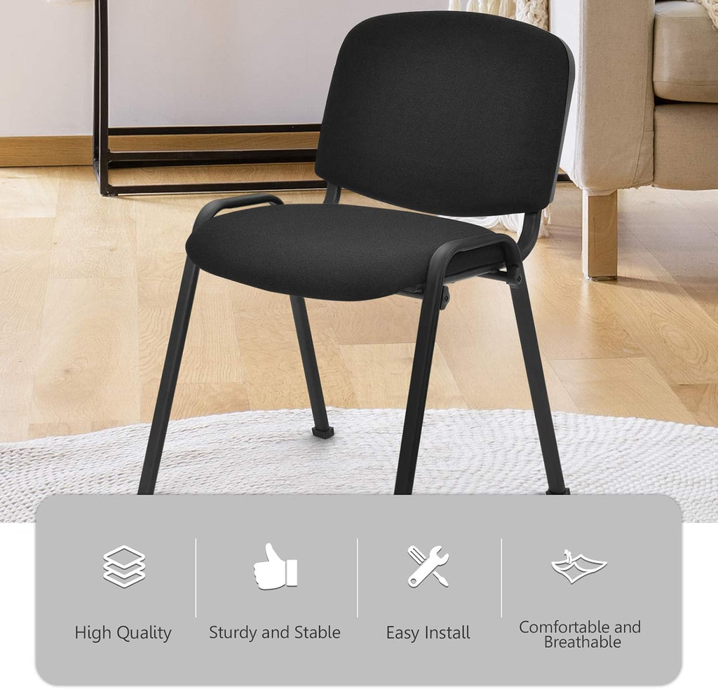 Casart 5 PCS Conference Chair Set W/Steel Frame,Ergonomic Design,Sponge Seat and Back,Stack Chair for Study Waiting Room Guest Reception Room Stackable Office Chairs Furniture Set