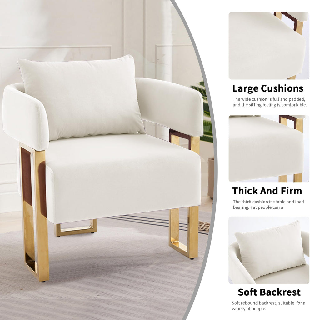 YISHENG Modern Barrel Accent Chairs Set of 2, Living Room Side Chairs with Golden Metal Legs Soft Upholstered Reading Armchairs no Wheels for Vanity/Reception Room//Bedroom/Lounge/Office,Black Teddy