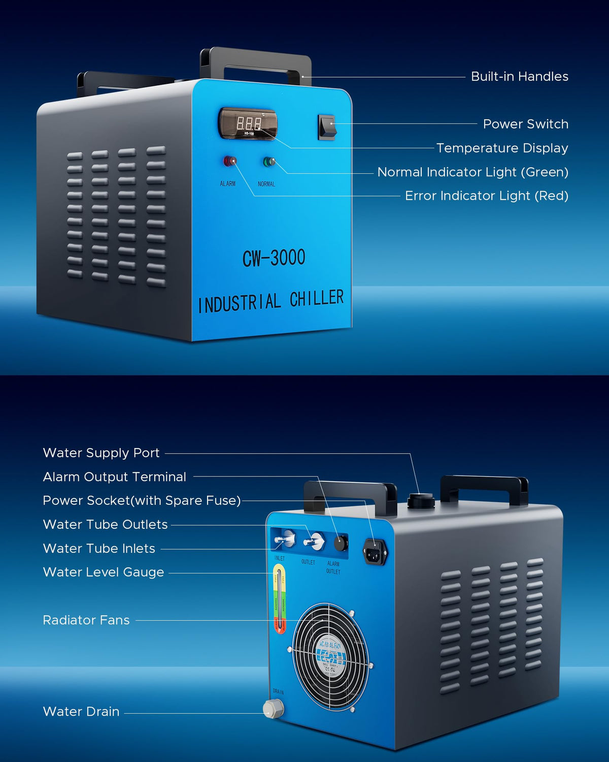 OMTech CW-5200 6L Industrial Water Chiller