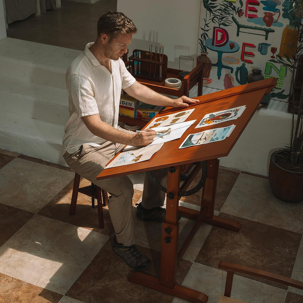 MEEDEN Extra-Large Wood Drafting Table: 42" x 30" Artist Drawing Table Desk