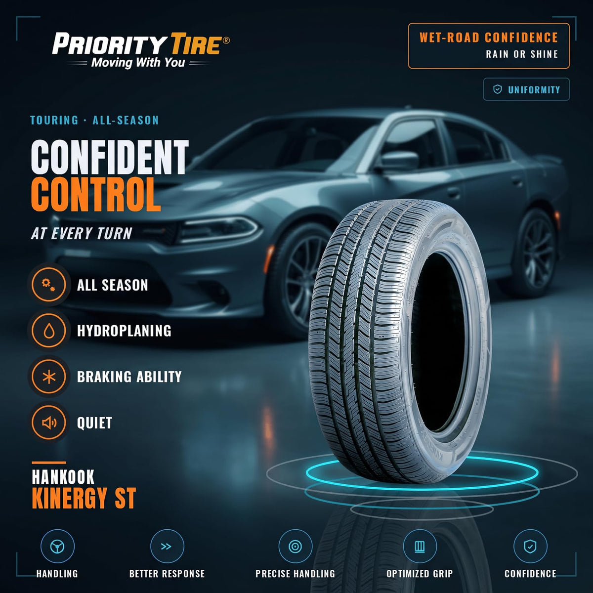Hankook Kinergy ST (H735) All Season 225/75R15 102T Passenger Tire