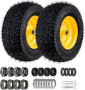 16x6.5-8 Tubeless Tire and Wheel, 2 Pcs Replacement Riding Lawn Mower Garden Tractor Front Wheel Tire with 3" Offset Hub, 3/4" Bearing & 5/8âBearing