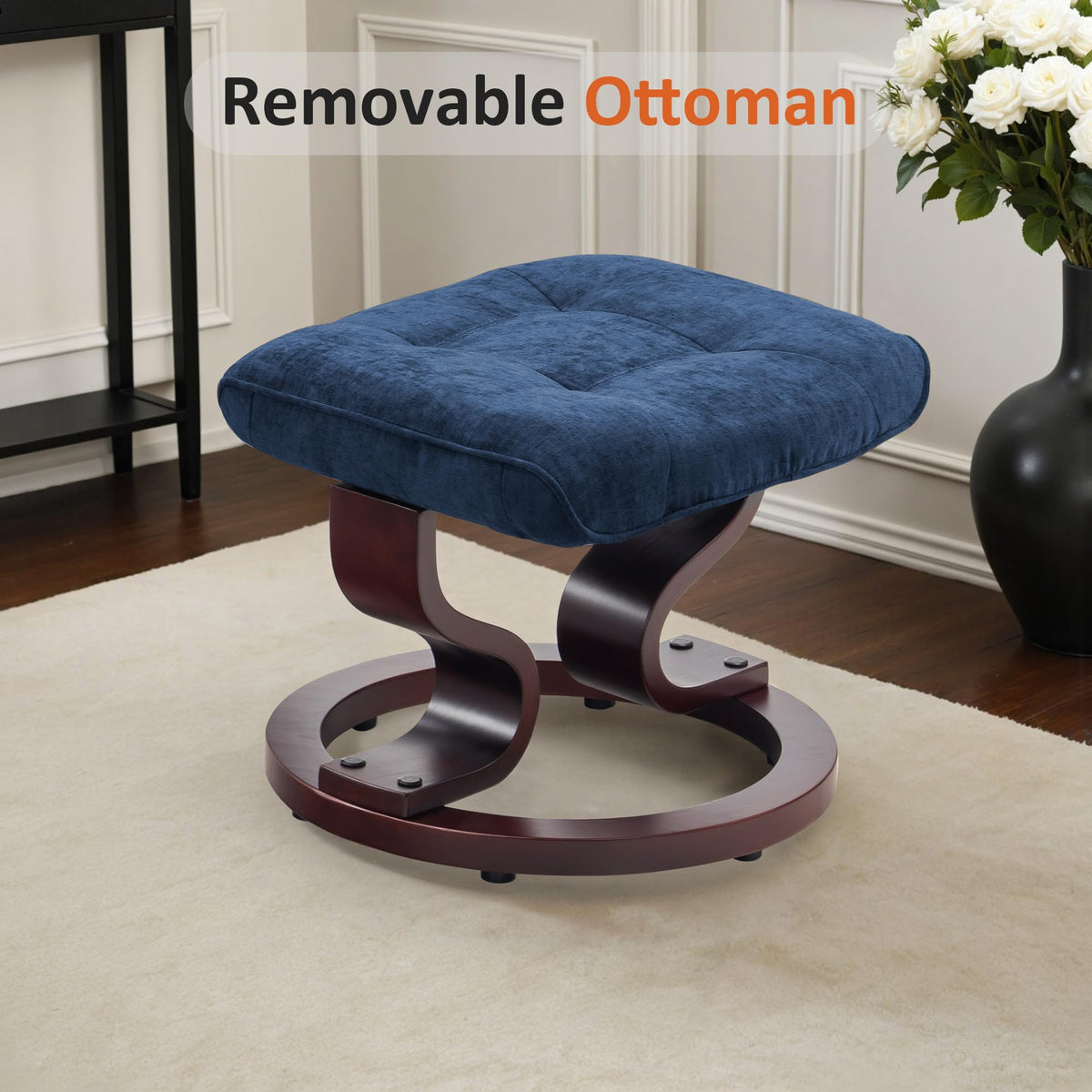 MCombo Manual Swivel Recliner with Ottoman, Faux Leather 9019