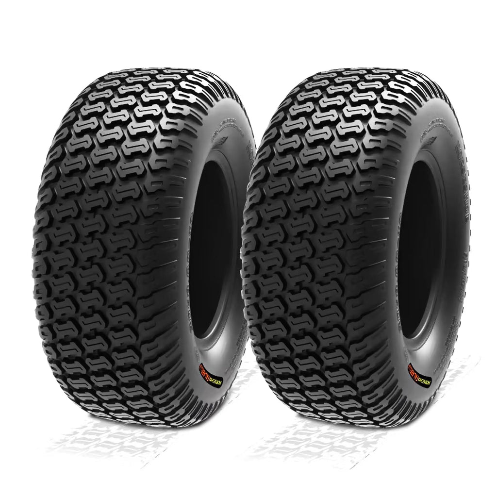 HORSESHOE FALABELLA (2-Pcs) 24X9.50-12 6-PLY LRC Lawn Mower 24x9.5x12 Riding Machine Golf Carts 24x9.5-12 Turf Equipment & Tractors Tires, Heavy Duty Turf-King, Color Sidewall