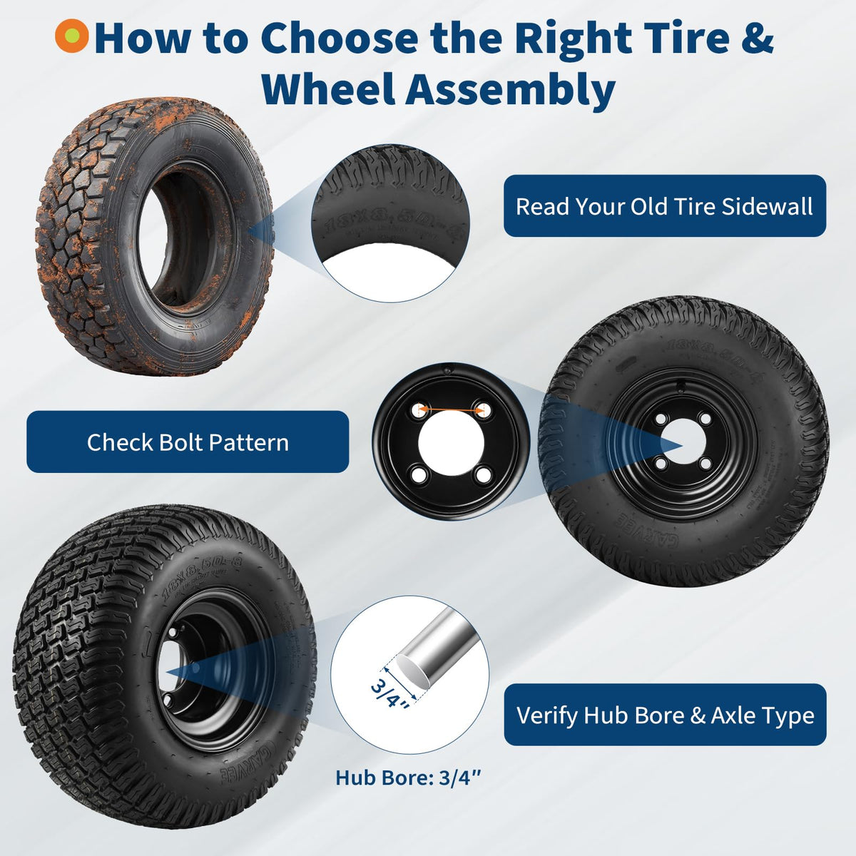 PioneerWorks 2Packs 20x10-8 Lawn Mower Tires and rim