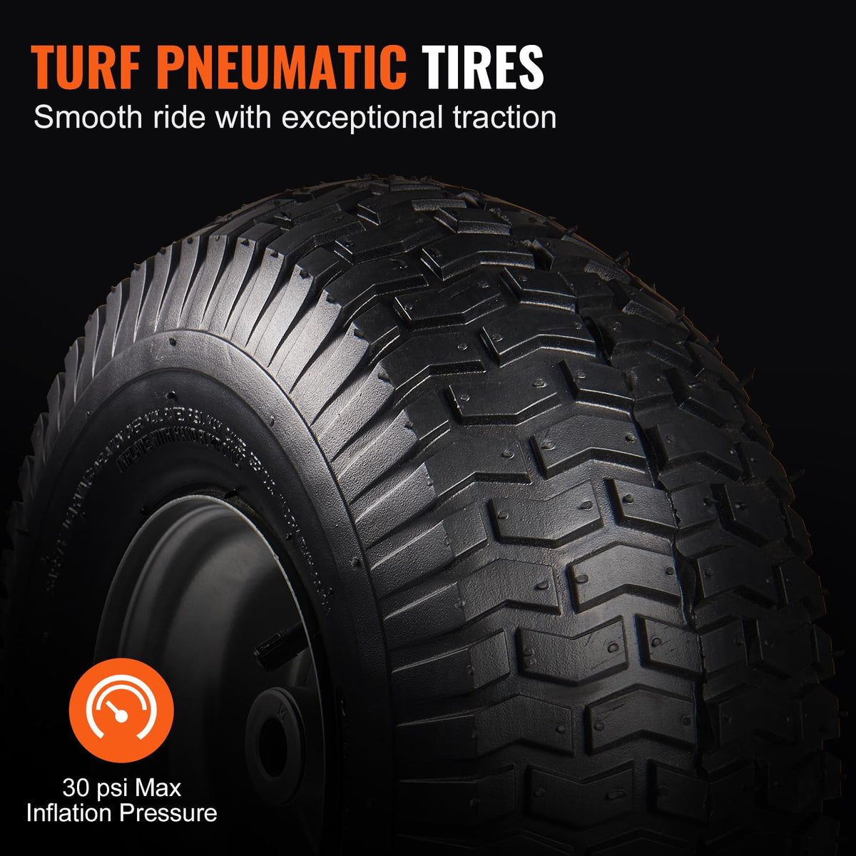 VEVOR Lawn Mower Tires with Rim, 20x8-8" Tubeless Tractor Tires, 2-Pack Tire and Wheel Assembly, S-Turf Pneumatic Tires with 3.5" Offset Hub and 3/4" Bushing Size, for Riding Mowers Lawn Tractors