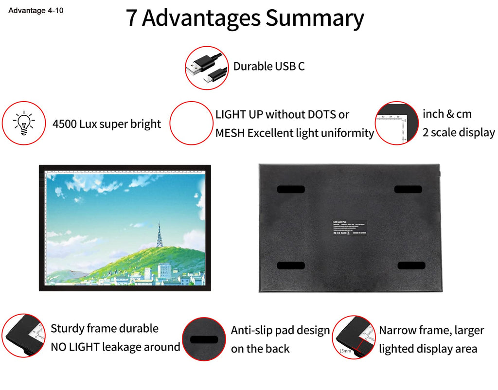 WELZK A1 Light Pad for Diamond Painting, 7000 Lux Light Board for Tracing