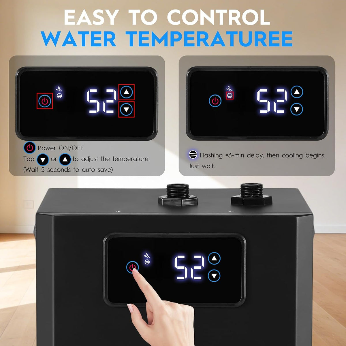 1/3 HP Cold Plunge Water Chiller with External Filter & Pump â Portable Ice Bath Cooling System for Home Muscle Recovery, LED Touchscreen & Insulated Hoses
