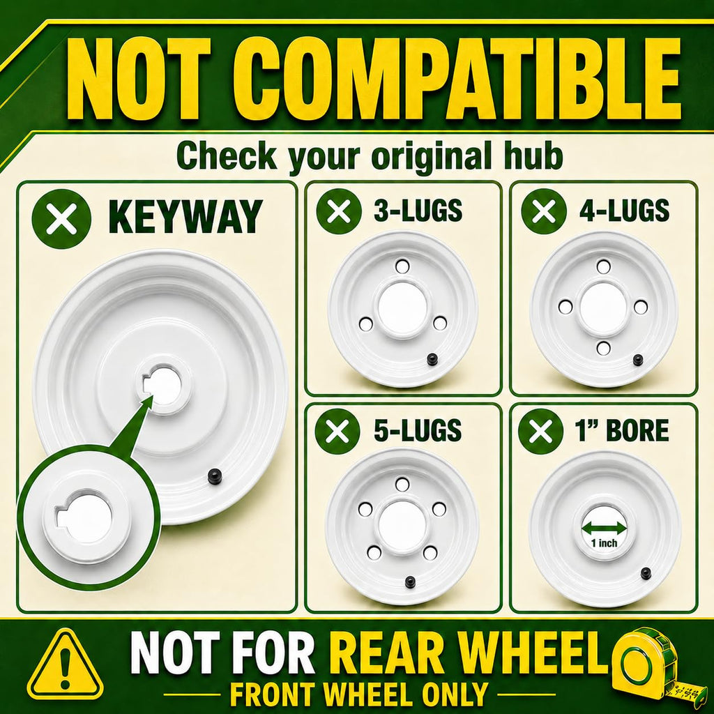 (2 Pack) 20x8.00-8 Tubeless Rear Riding Mowers Tire and Wheel Assemblies