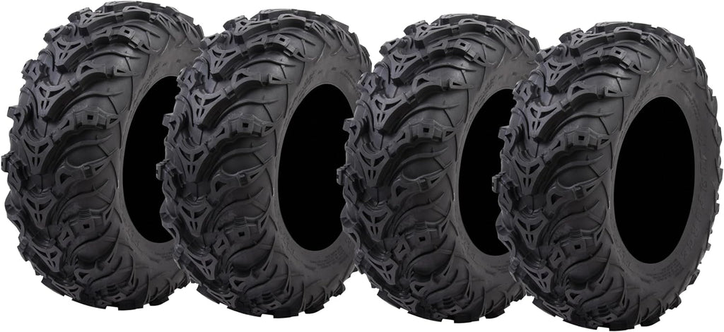 Tusk Mud Force ATV Tire Set â 25x8-12 Front & 25x10-12 Rear â Durable Off-Road Quad Tires Set of 4
