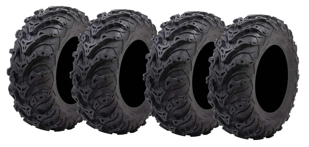 Tusk Mud Force ATV Tire Set â 25x8-12 Front & 25x10-12 Rear â Durable Off-Road Quad Tires Set of 4