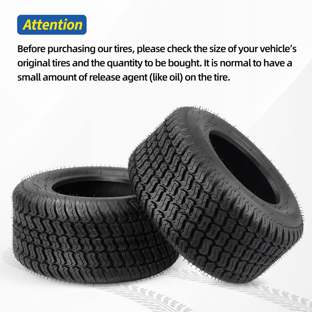GICOOL 20x12.00-10 Tubeless Lawn Mower Tire for Riding Mower Tractor, 4Ply