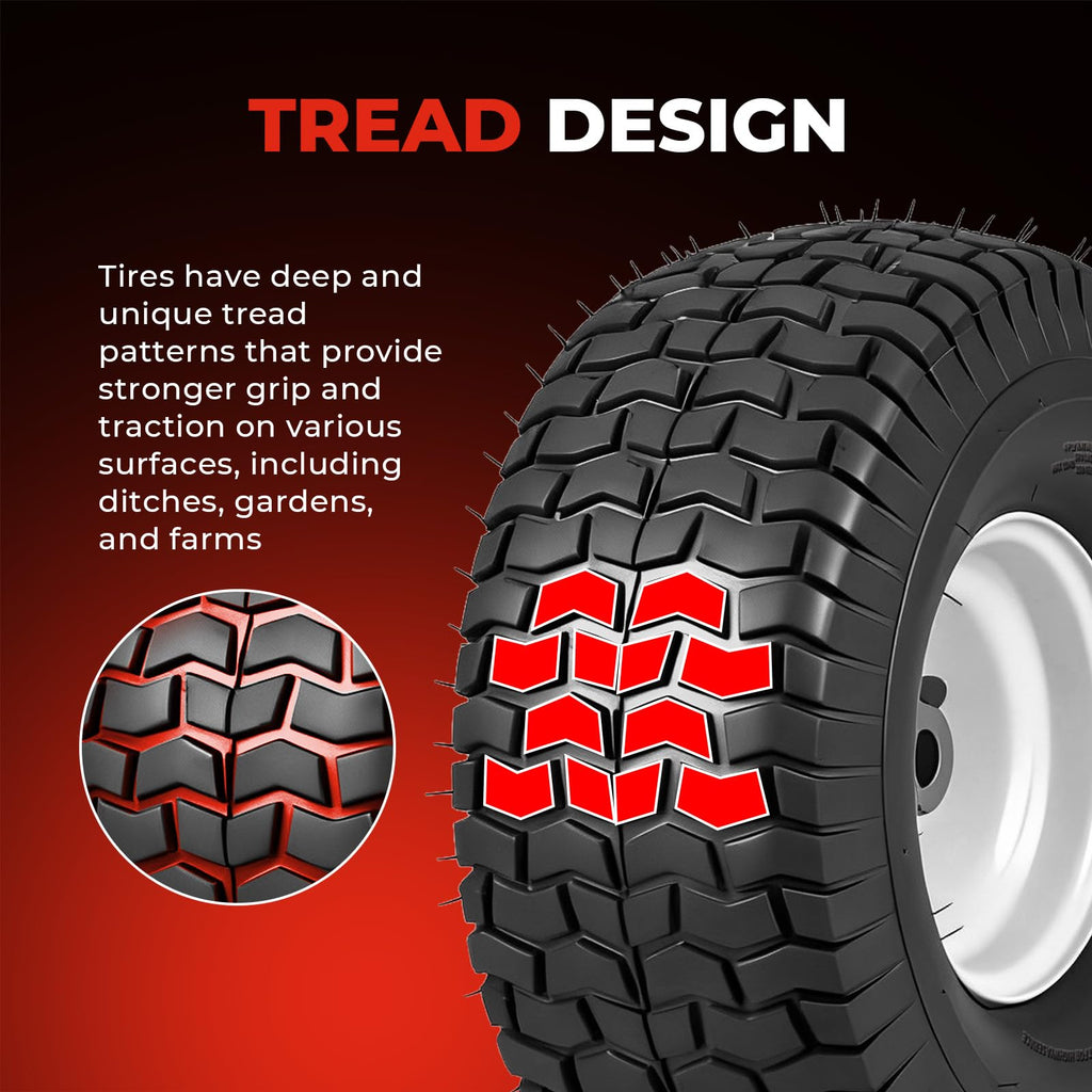 20x10.00-8 Lawn Mower Tires with Rim, 2-Pack
