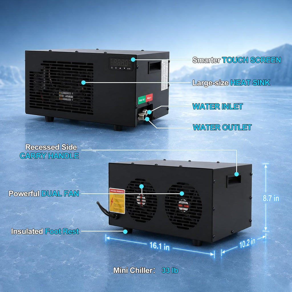 Smart 1/3 HP Cold Plunge Chiller, 37Â°F Ice Bath Water Chiller for Any Tub