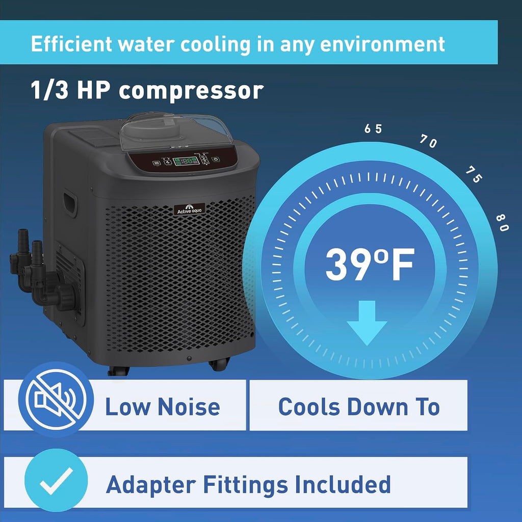 Active Aqua Outdoor Cold Plunge Chiller, 1/3 HP, Built-in Pump & Filter