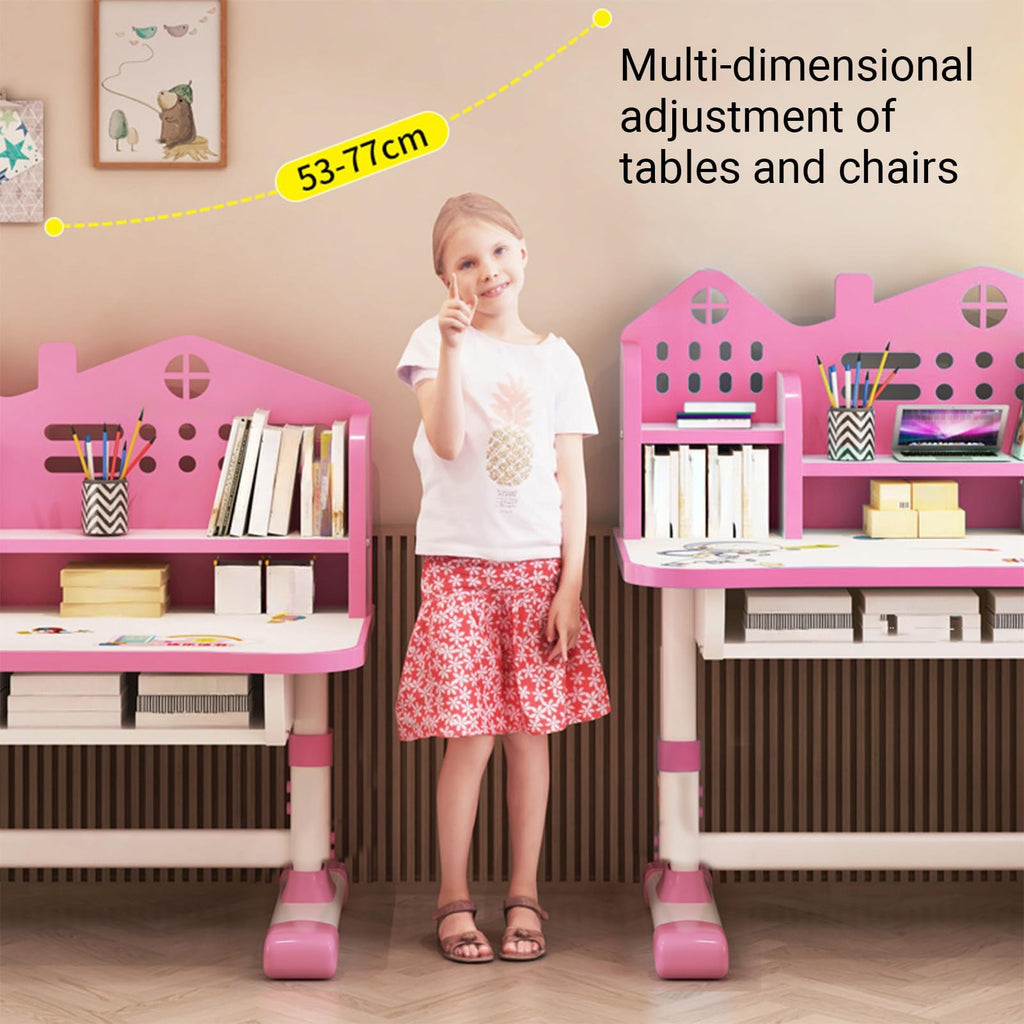 Kids Study Desk and Chair Set for 3-18 Years, Adjustable Height