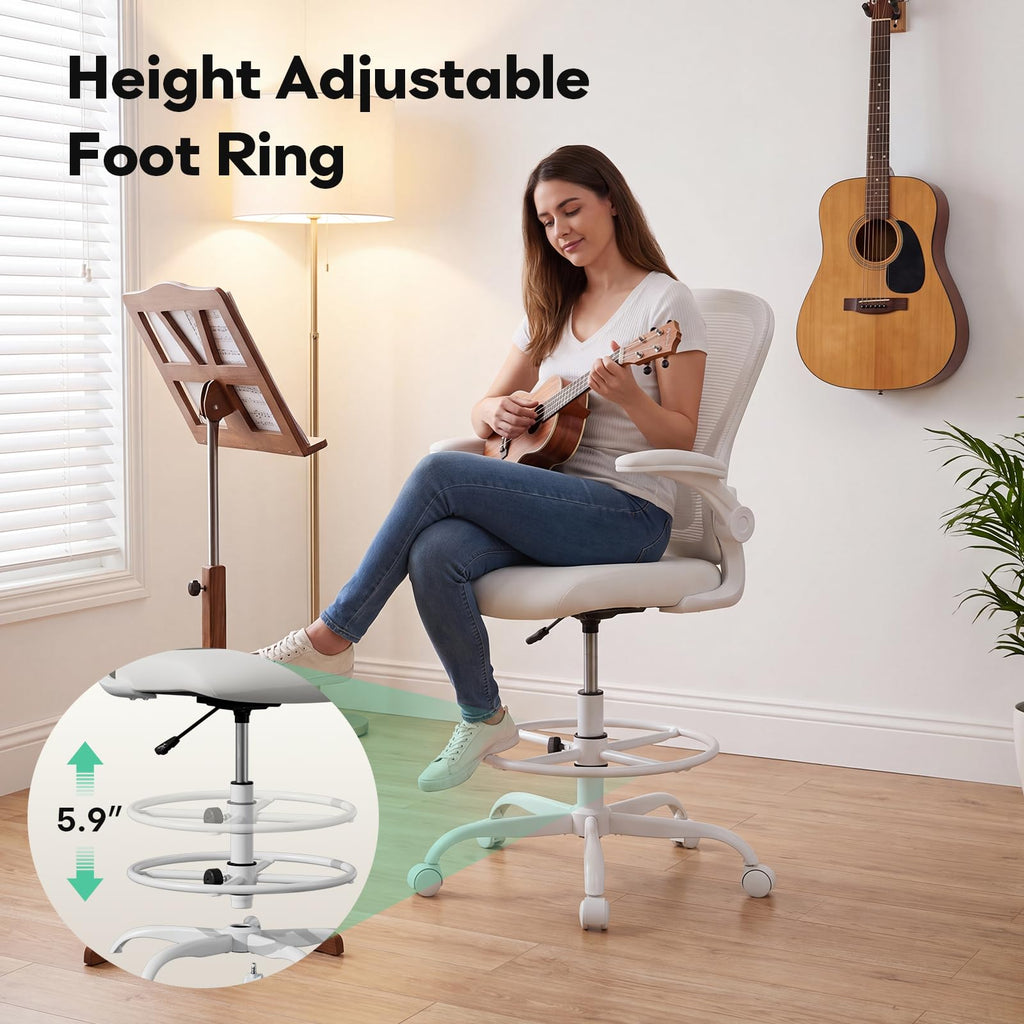 Ergonomic Drafting Chair, Tall Office Chair for Standing Desk