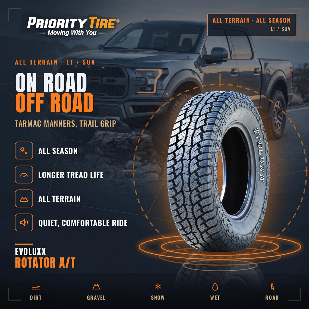 Evoluxx Rotator A/T LT235/80R17 All Terrain 120/117R E (10 Ply) Tire