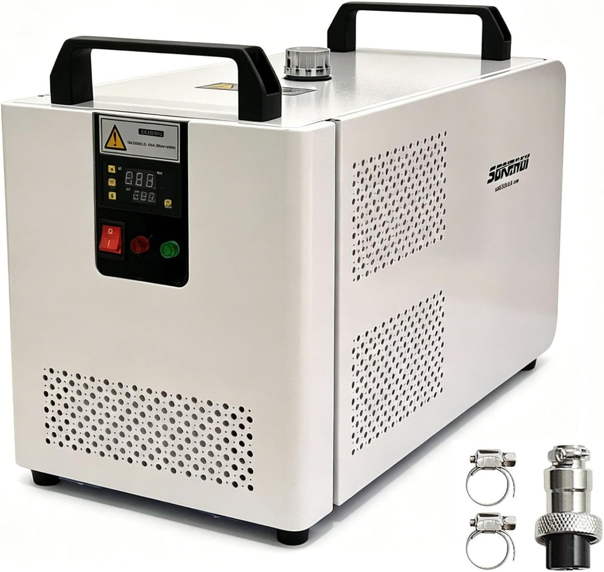 Industrial Water Chiller, CW-5200mini, 200W Industrial Water Cooler with Compressor 8 L/min Max Flow Rate, for 60W 70W 80W 90W 100W CO2 Laser Engraving & Cutting Machine