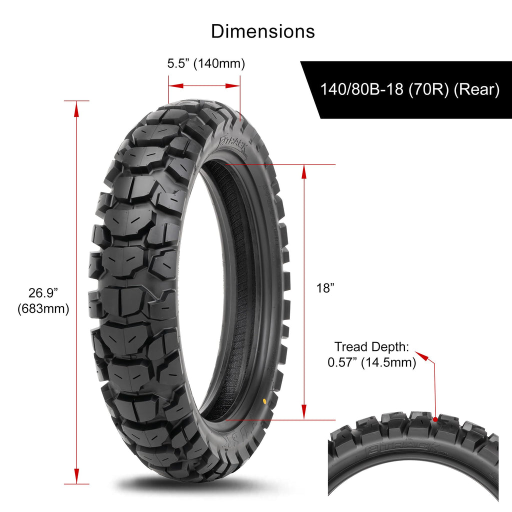 Tusk 2Track Adventure Motorcycle Tire Set â 90/90-21 Front & 130/80-17 Rear â Dual-Sport Off-Road Tires