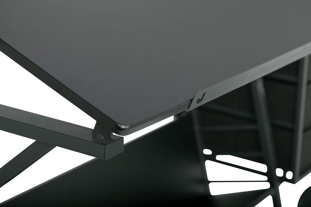 2 Piece Eclipse Ultra Center/Drawing Table with Stool, Angle Adjustable Top, Storage Shelves, and Drawers