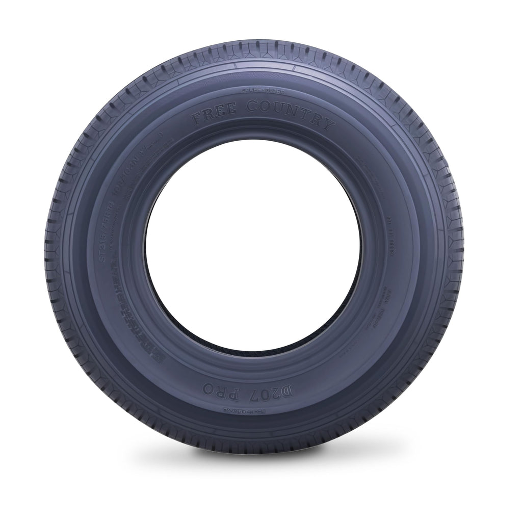 Free Country ST205/75R15 Prem Trailer Tires 8PR LR D 107N w/Scuff Guard, S2