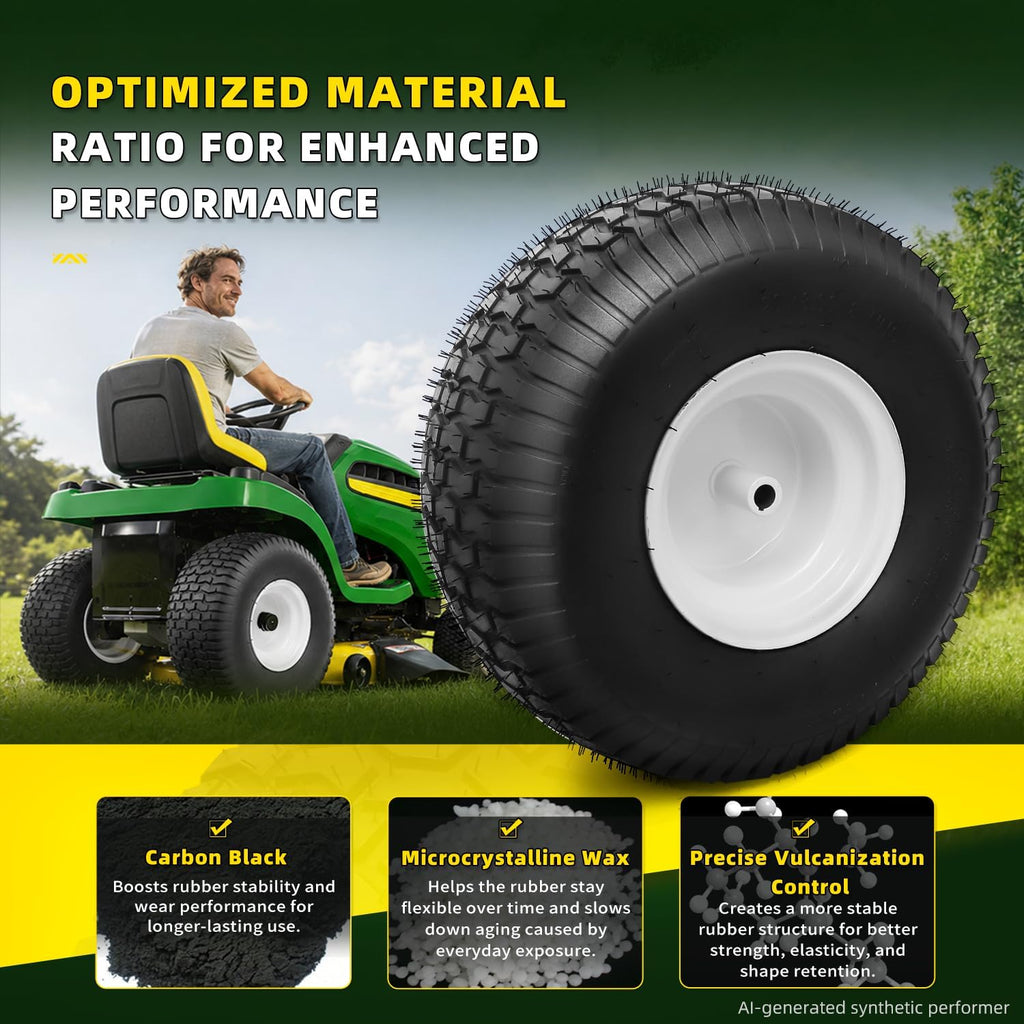 (2 Pack) 20x8.00-8 Tubeless Rear Riding Mowers Tire and Wheel Assemblies