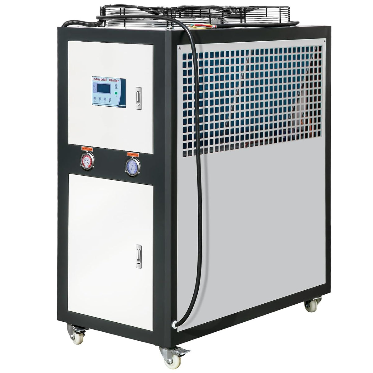 VEVOR Industrial Water Chiller - 60L Capacity, 9.4Hp Air-Cooled Chiller with Finned Condenser, Micro-Computer Control, Stainless Steel Tank