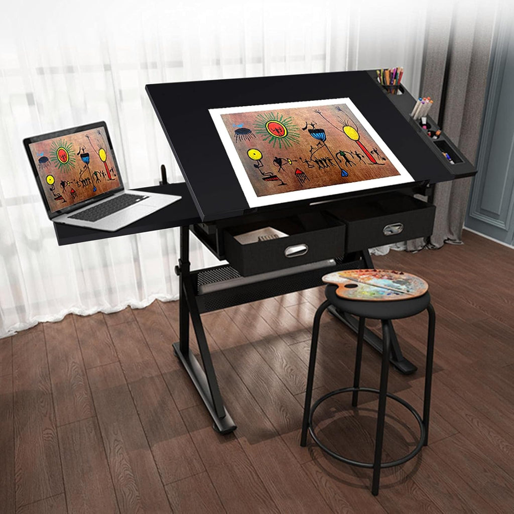 Yaheetech Art Craft Table Drawing Table Height Adjustable Drafting Desk