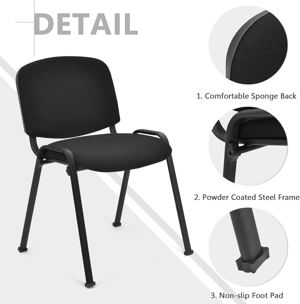 Casart 5 PCS Conference Chair Set W/Steel Frame,Ergonomic Design,Sponge Seat and Back,Stack Chair for Study Waiting Room Guest Reception Room Stackable Office Chairs Furniture Set