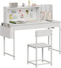 Kids Desk and Chair Set, 6-12, Study Desk with Hutch and Storage