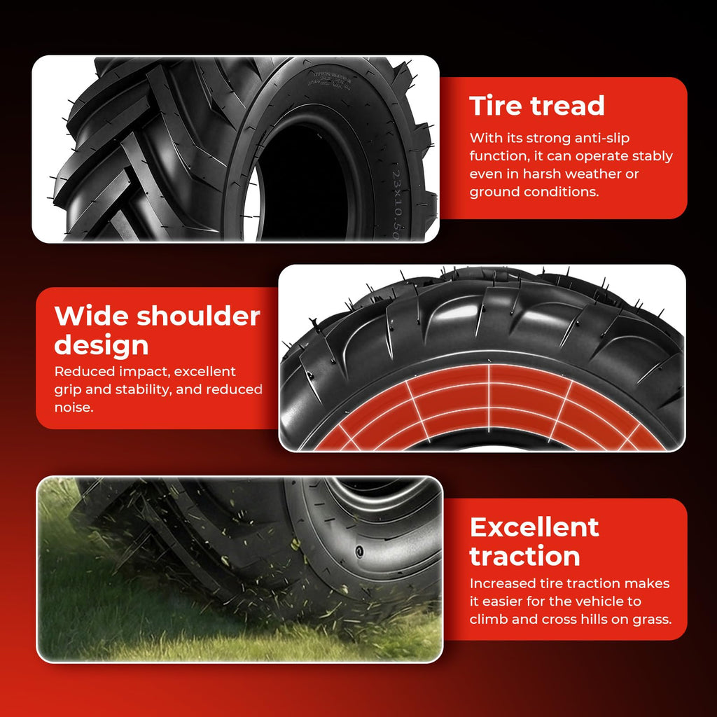 24x12.00-12 Lawn & Garden Mower Tires, Set of 2,6 Ply Tubeless