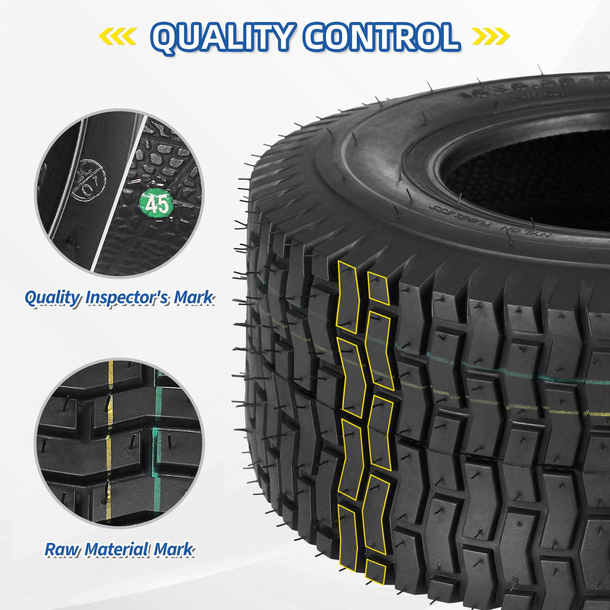 GICOOL 18x9.50-8 Tubeless Lawn Mower Tire for Riding Mower Tractor, 4 Ply