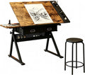Garvee Height Adjustable Drafting Table, 0-75Â°Tilting Drawing Desk