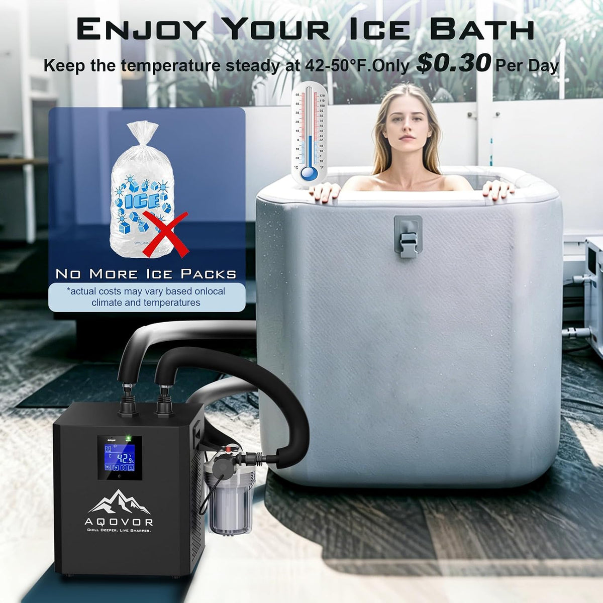 1/3 Hp Cold Plunge Chiller for Cold Therapy Recovery