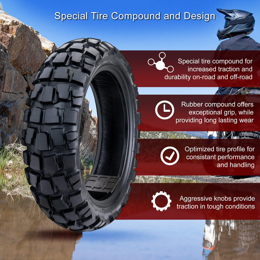 Tusk Waypoint Adventure Motorcycle Tire Set â 90/90-21 Front & 130/90-17 Rear (68R) Tube Type