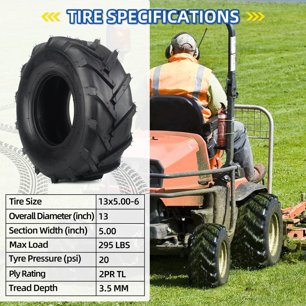 GICOOL 20x10.00-8 Ag Lug High-Traction Lawn Mower Tubeless Tire, 4 Ply
