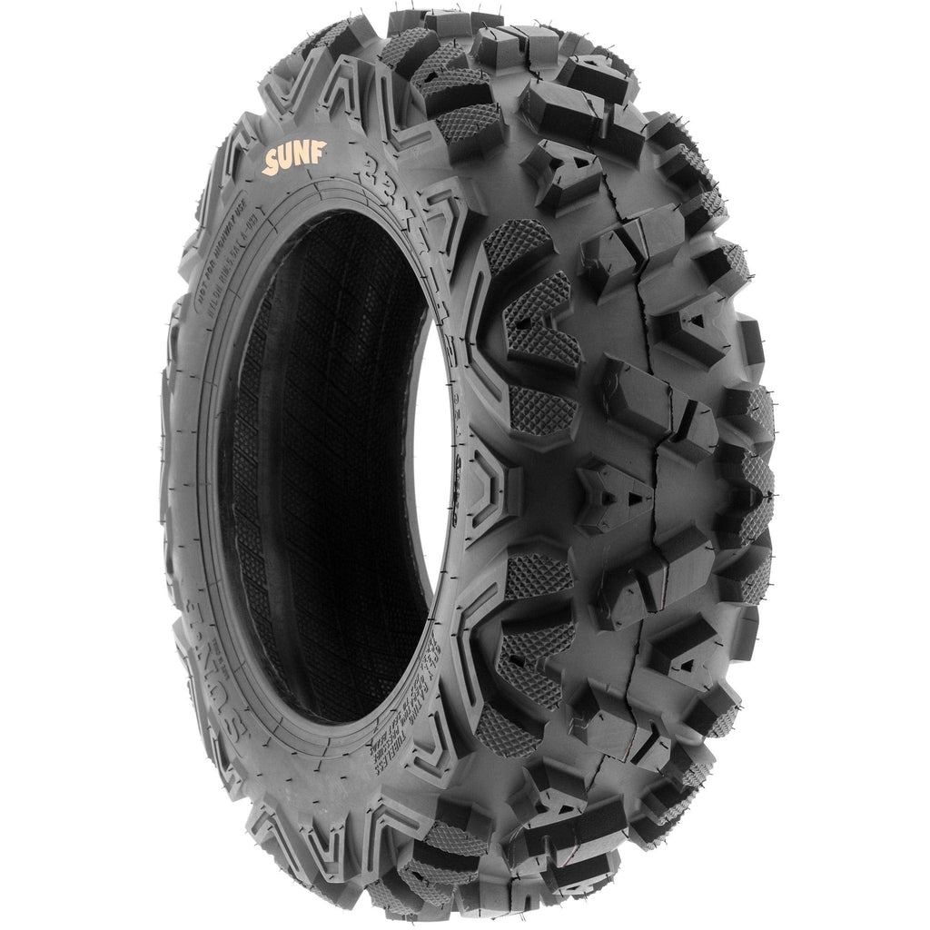 Set of 4 SunF Power.I ATV UTV all-terrain Tires 25x8-12 Front & 25x10-12 Rear, 6 PR, Tubeless A033