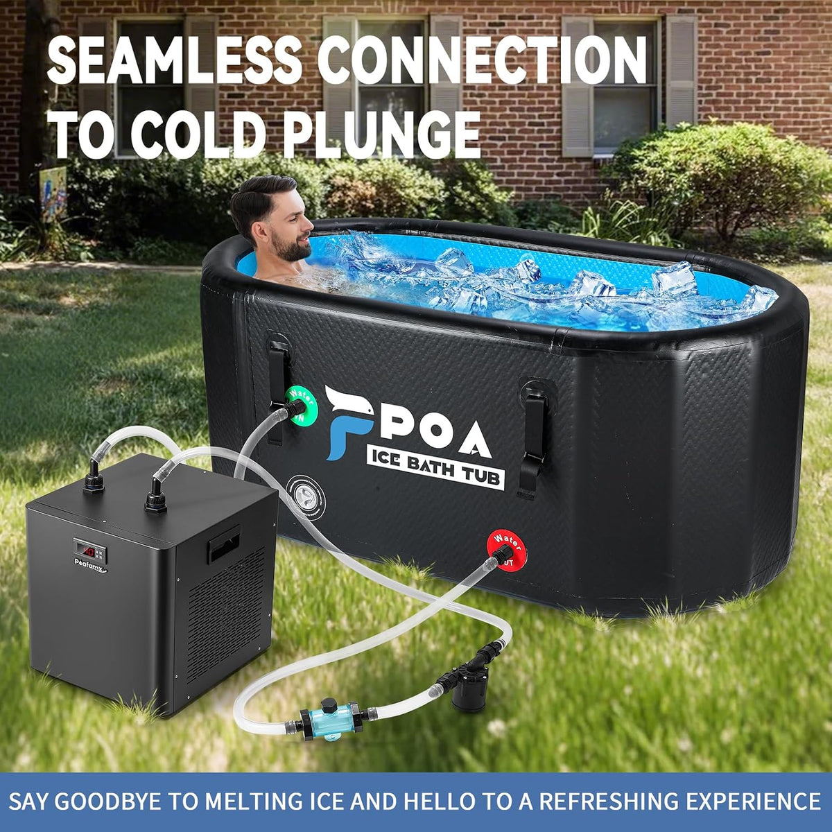 Poafamx 1/2HP Water Chiller for Cold Plunge, Ice Bath Chiller Kit 132Gal
