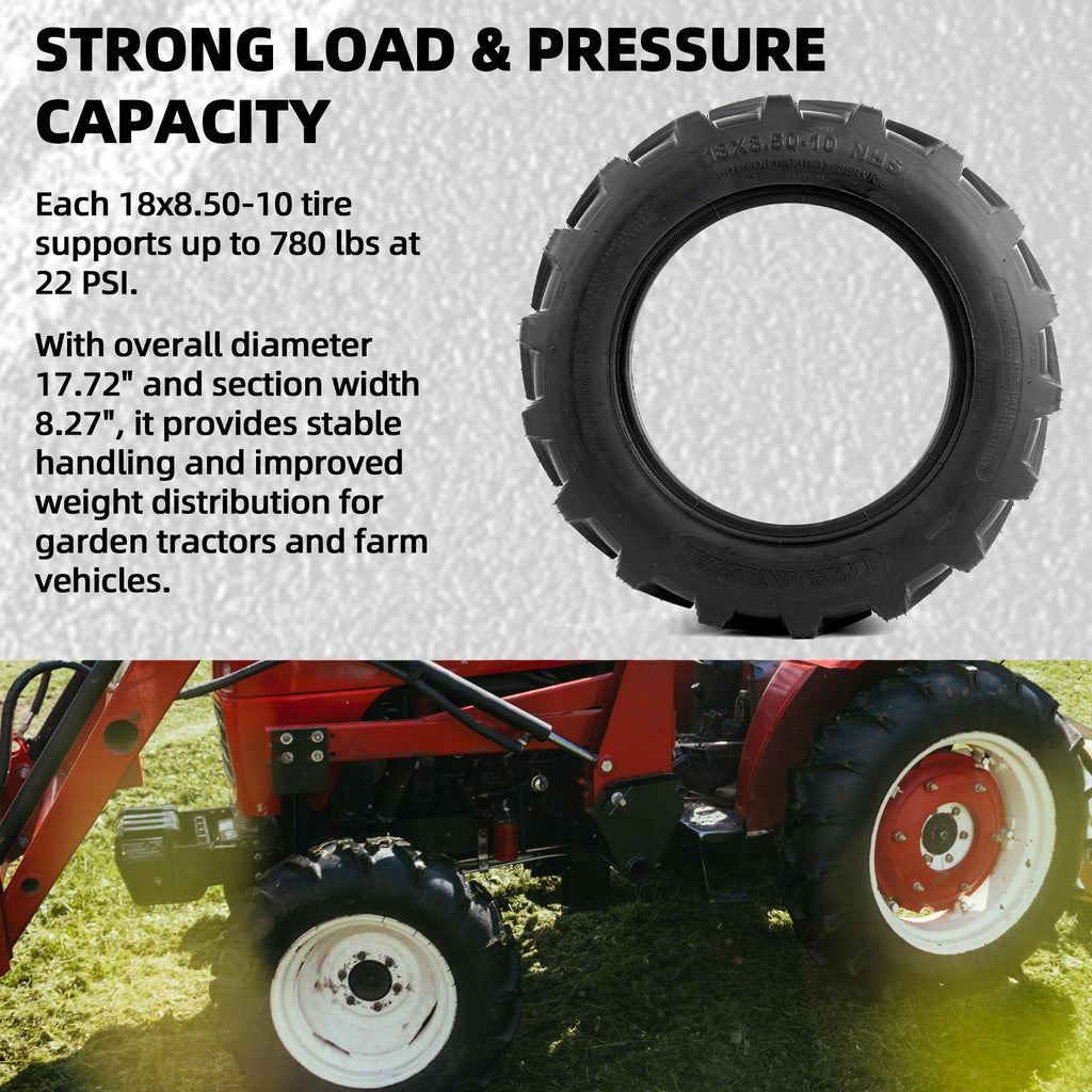 AR-PRO (2 Pack) 20x8.00-8 Lawn Mower Turf Tires, Tubeless, No Rims