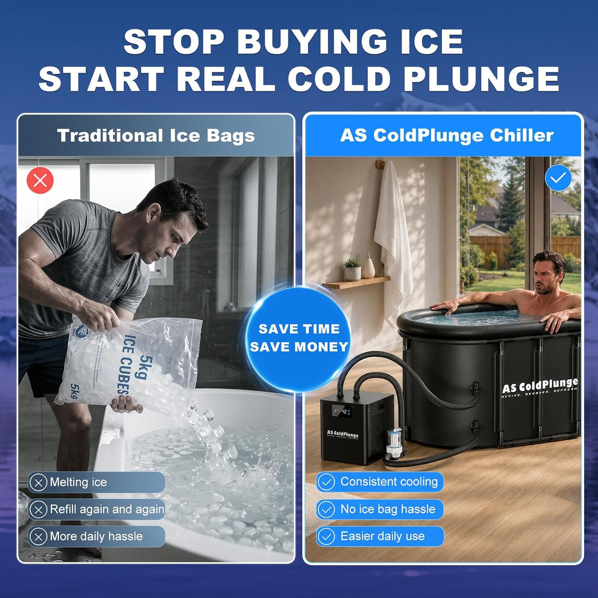 AS ColdPlunge 1/3 HP Cold Plunge Chiller for Ice Bath & Home Cold Therapy