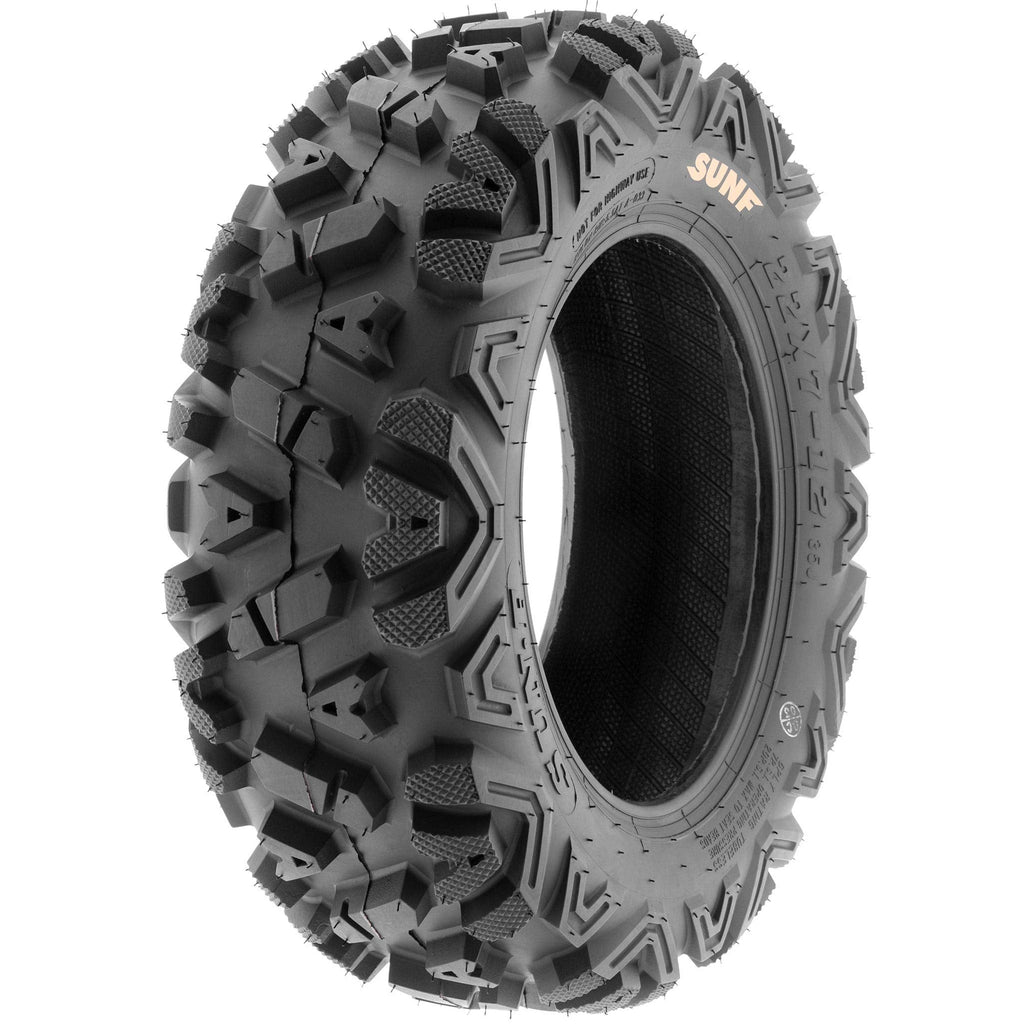 Set of 4 SunF Power.I ATV UTV all-terrain Tires 25x8-12 Front & 25x10-12 Rear, 6 PR, Tubeless A033