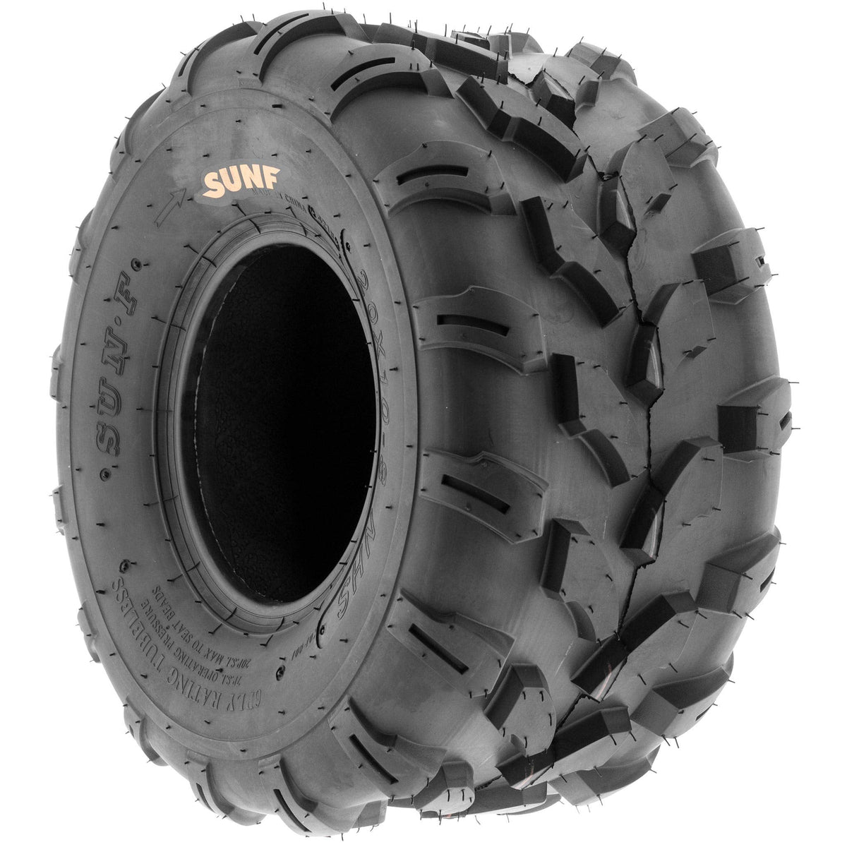 SunF Set of 2 ATV Tires 20x10.00-8, 20x10x8 Lawn Mower Off-Road Tires 6 Ply Directional Knobby Tread-A003
