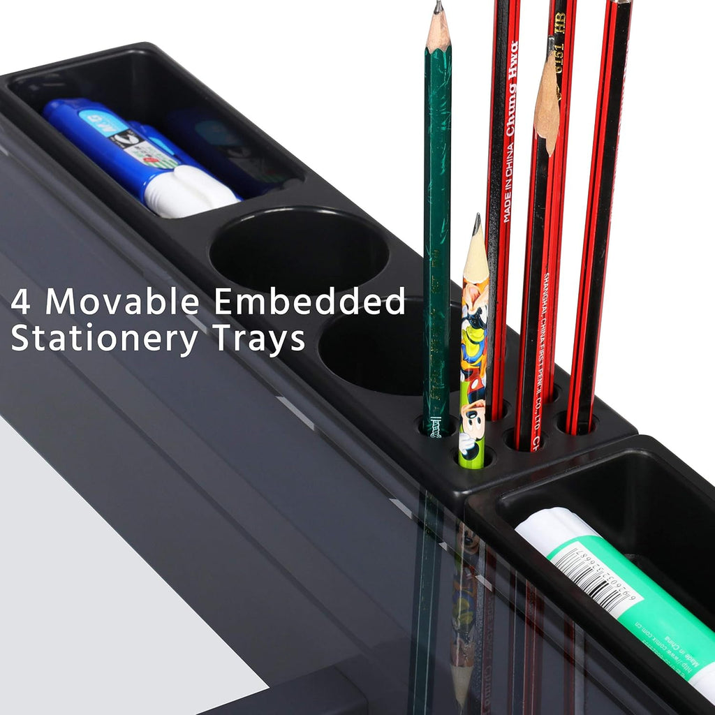 Yaheetech Glass Drafting Table with Storage, Adjustable Art Drawing Desk