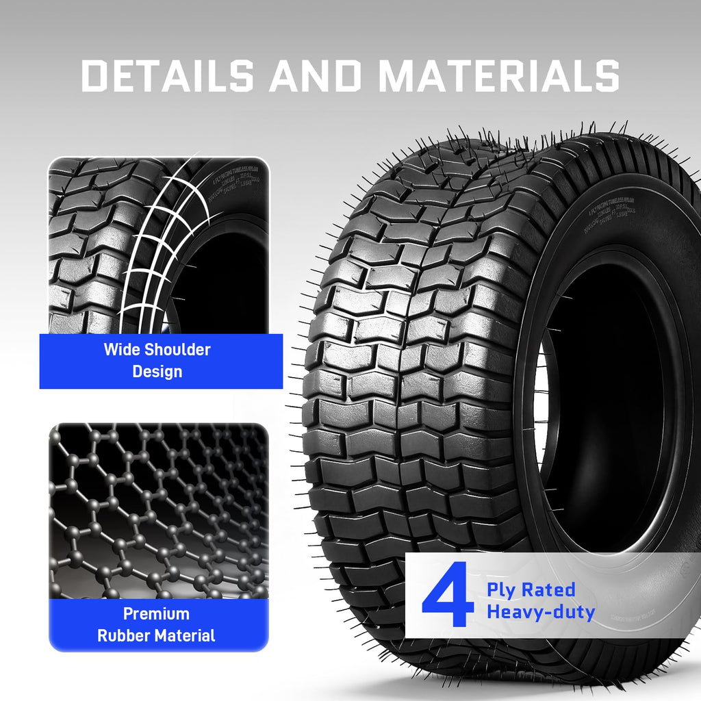 20x8.00-8 Lawn Mower Tire, 4 Ply,Tubeless, 2 Pack