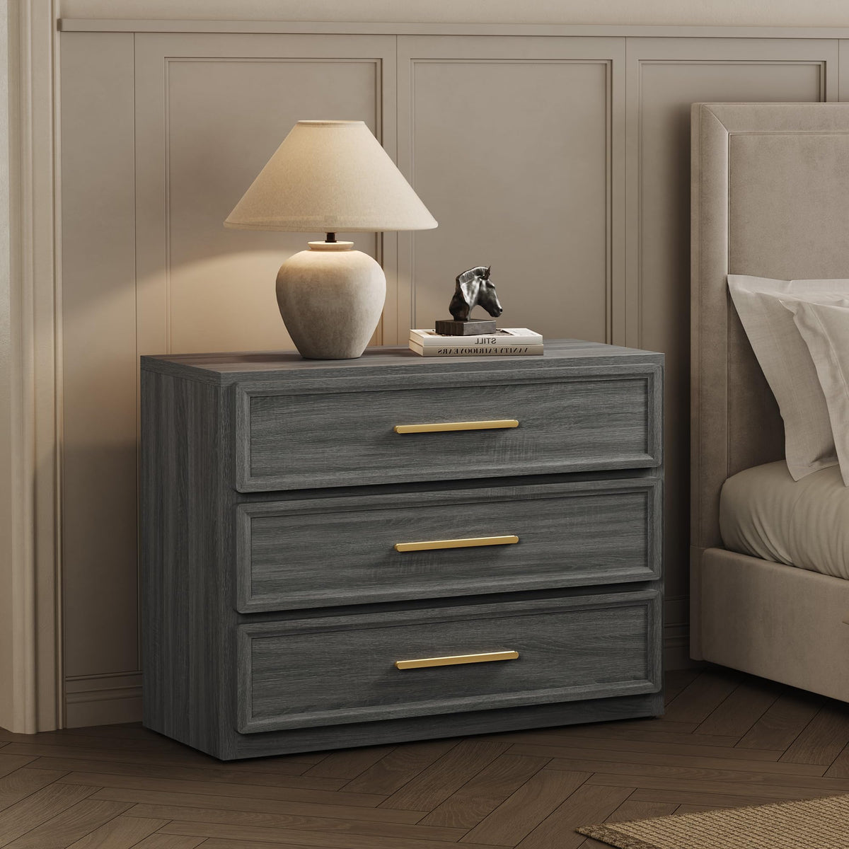 SICOTAS Oversized Night Stand Set 2 for Bedroom 31.3" Bedside Table